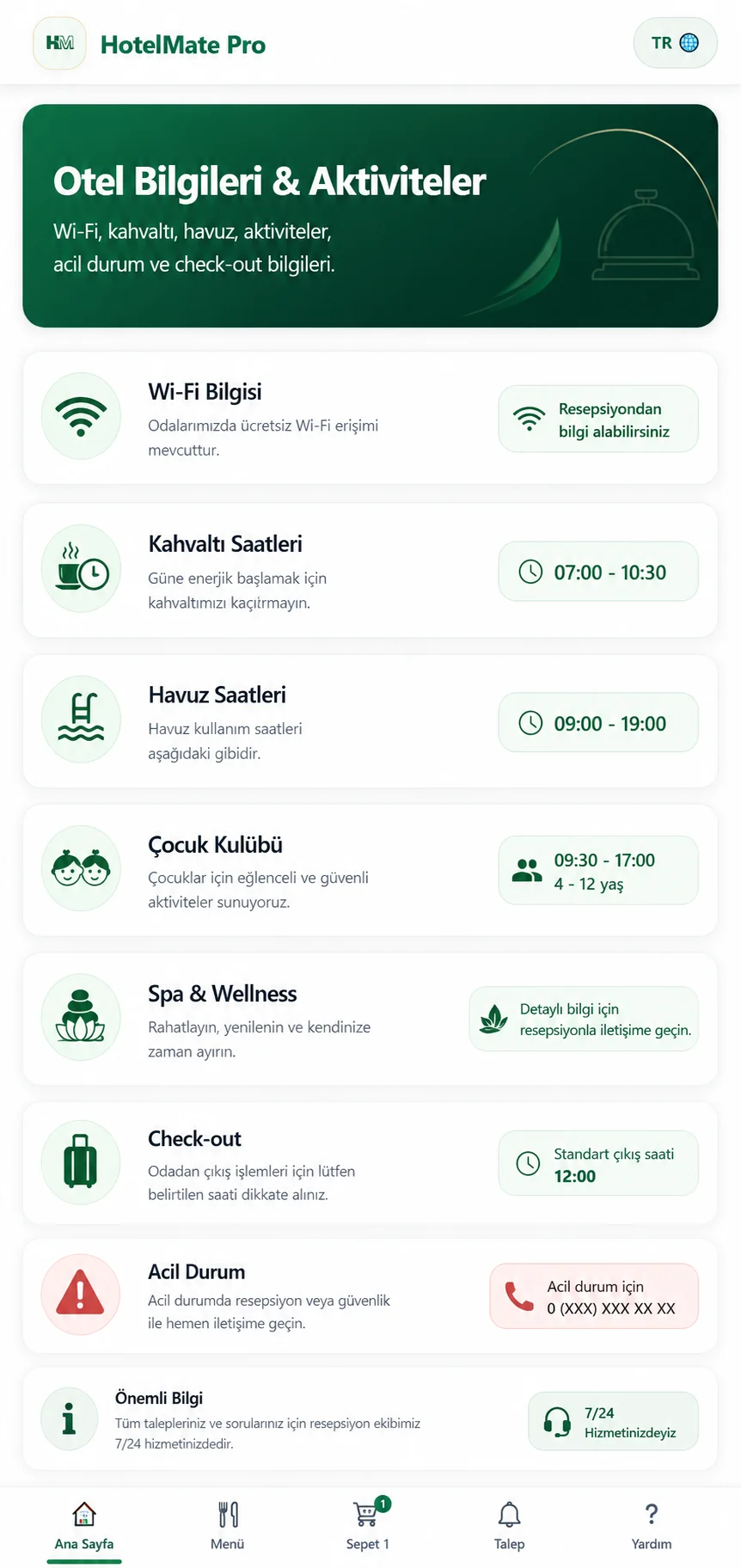 Otel Bilgileri & Aktiviteler