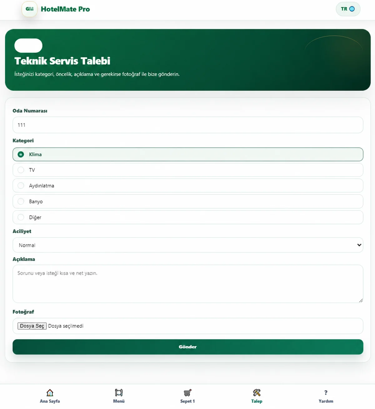 Teknik Servis Talebi